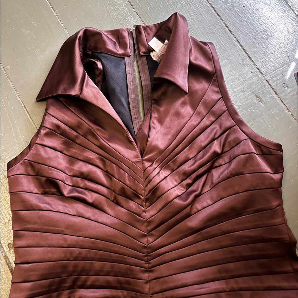 Joseph Ribkoff Rich Brown Sleeveless Dress